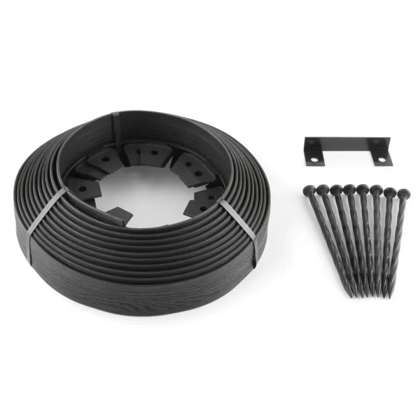 2-inch Tall Wall No-Dig Landscape Edging, 30-ft., Plastic, Black