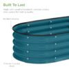 4x2x1ft Outdoor Raised Metal Oval Garden Bed, Planter Box, Peacock Blue - Image 3